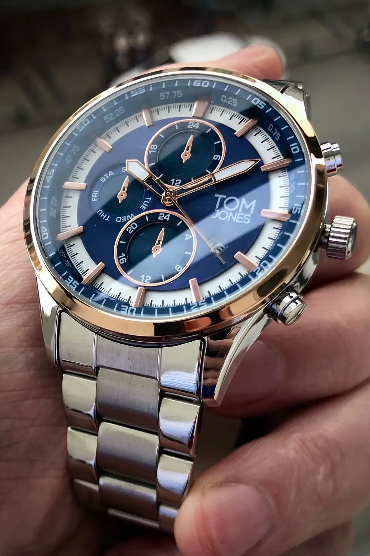 Мужские наручные часы + браслет подарок Tom Jones топ-бренд роскошный стальной