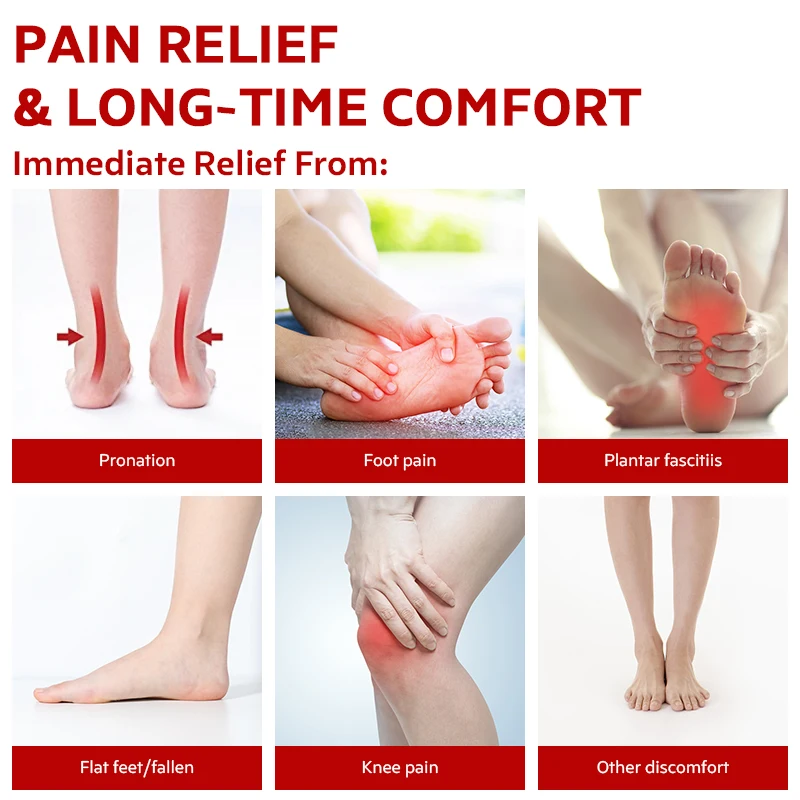 3ANGNI Arch Support Flat Feet Insoles Orthotic Inserts 3/4 Orthopedic Shoes Sole Relief Heel Pain Plantar Fasciitis Men Woman