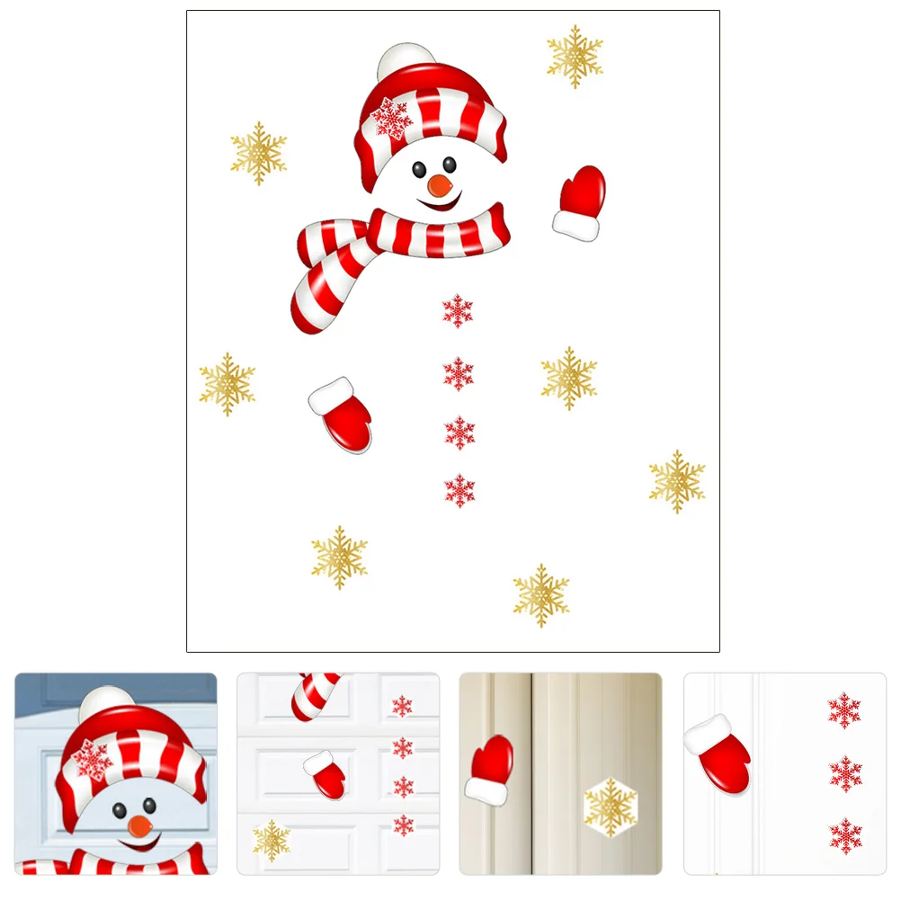 

Christmas Party Decoration Ornament Xmas Window Clings Christmas Refrigerator Stickers Snowman Refrigerator Sticker