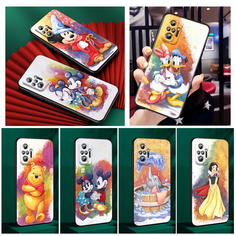 

Minnie Mickey Winnie Dumbo Phone Case For Xiaomi Redmi Note 11E 11S 11 11T 10 10S 9 9T 9S 8 8T Pro Plus 5G 7 5 Black FUndas