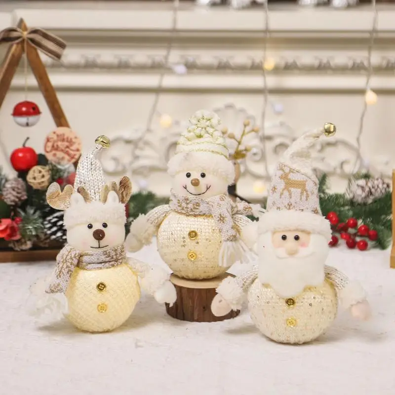 

Mini Lighted Snowman Stuffed Glowing Snowman Toy KidsChrismas Creative Gift For Bedroom Nursery Living Room Study Room