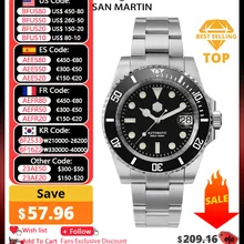 San Martin 40.5mm Water Ghost V3 Diver Luxury Men Watch NH35 Automatic Mechanical Business Wristwatches Sapphire 20Bar Lumed