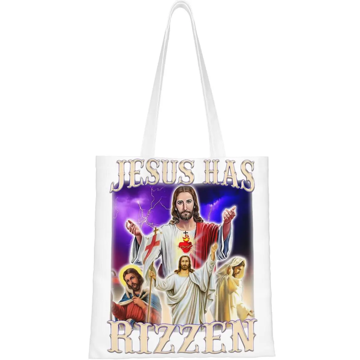 Сумка-тоут с Иисусом из риззена холщовая подарочная сумочка смешным юмором