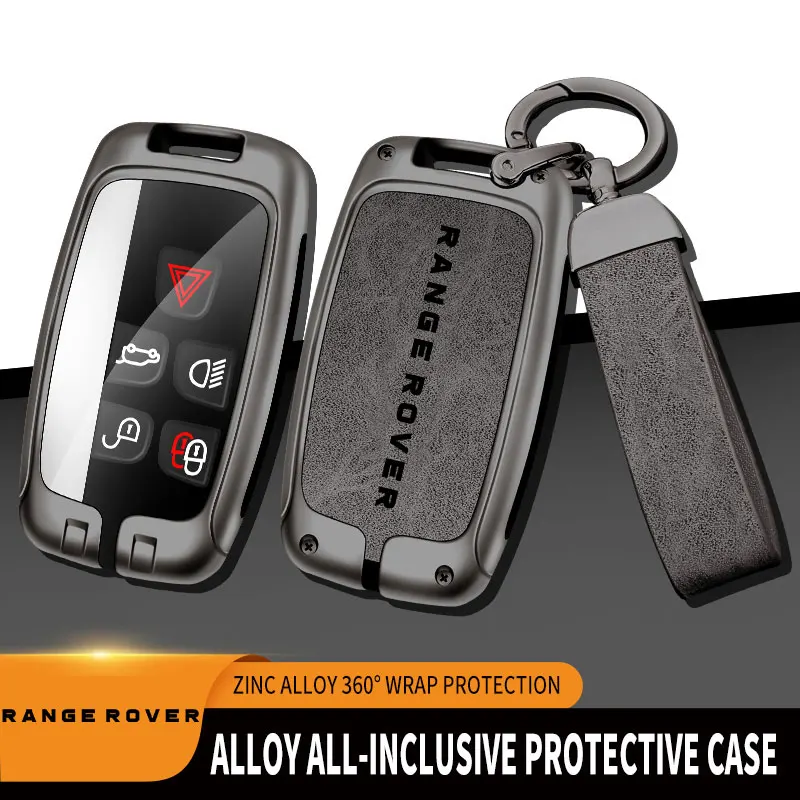 

Metal leather Car Remote Key Case Cover Shell For Land Rover Range Rover Remote Control Protector Key Cover Car Accessories