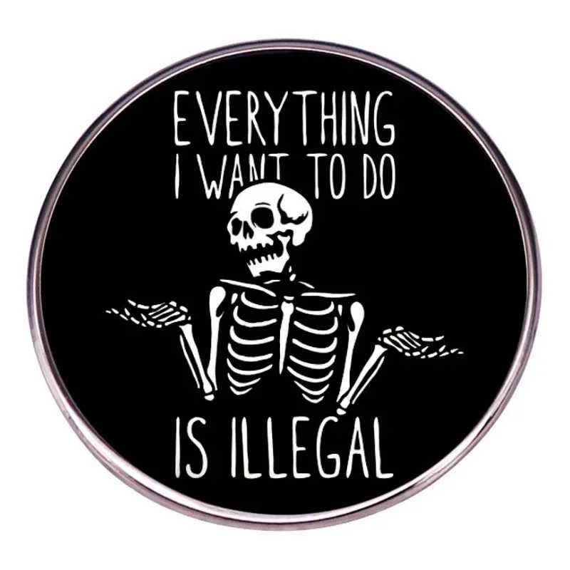 Панк-скелет все я хочу сделать это нелегко броши значок с черепом на Хэллоуин