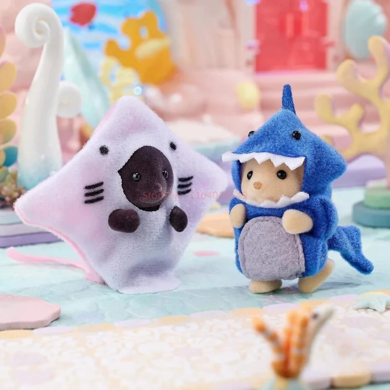Новинка хит продаж аниме-фигурка Sylvanian Families каваи акула лягушка VIP-костюм игрушки
