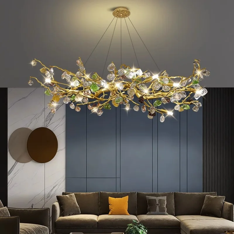 

Room Drcor Led Art Chandelier Pendant Lamp Light Modern Crystal Dining Hanging Ceiling Indoor lamparas lustre de salon