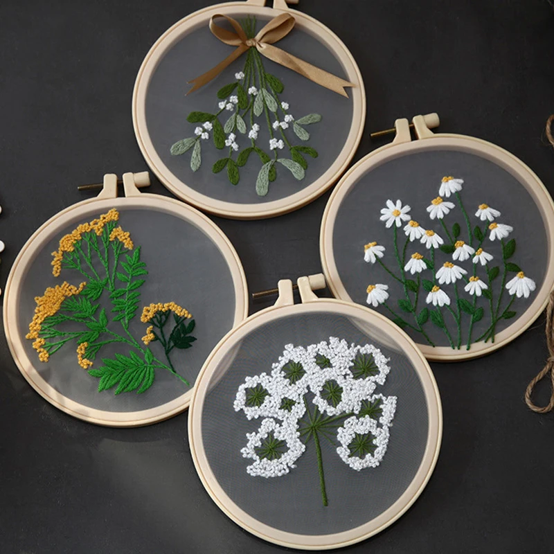 

DIY Embroidery Flower Painting Stitch Kit Interesting Handicrafts DIY Material Kits Beginner Embroidery Kit Stitch Kit
