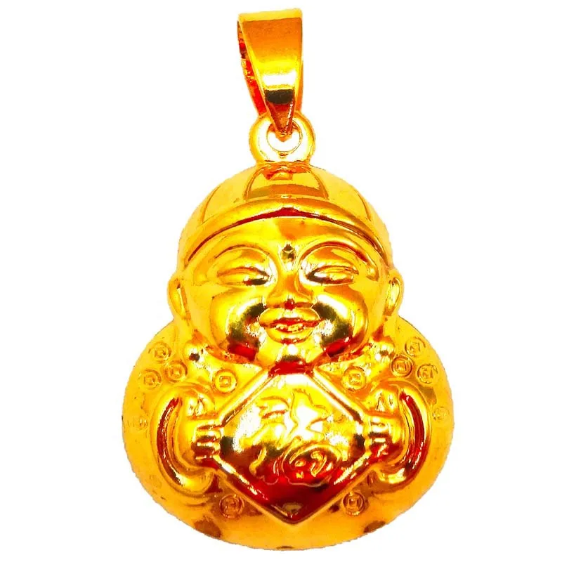 

2022 Brass Vacuum Gold Plated Simulation 3D Gold Fuwa Pendant Hollow Pendant Vietnam Sand Gold Pendant Colgante De Oro Arena