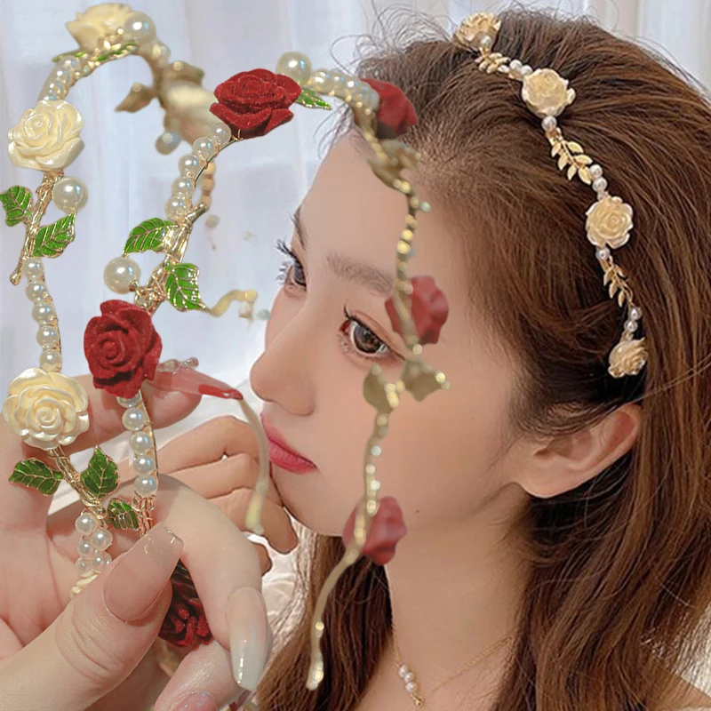 

Женская элегантная повязка на голову в виде Розы