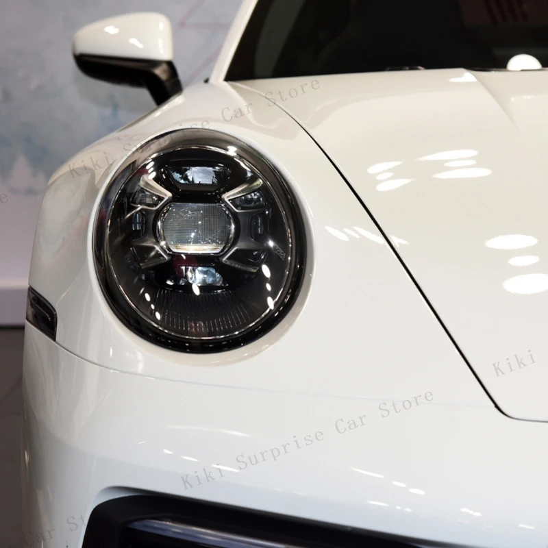Автомобильный абажур для Porsche 911 992 2018-2022 прозрачный линза крышка фары корпус