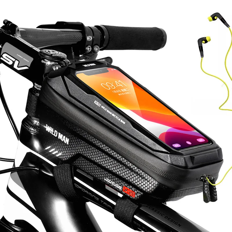 Сумка на велосипед WILD MAN держатель для телефона Водонепроницаемая передняя и
