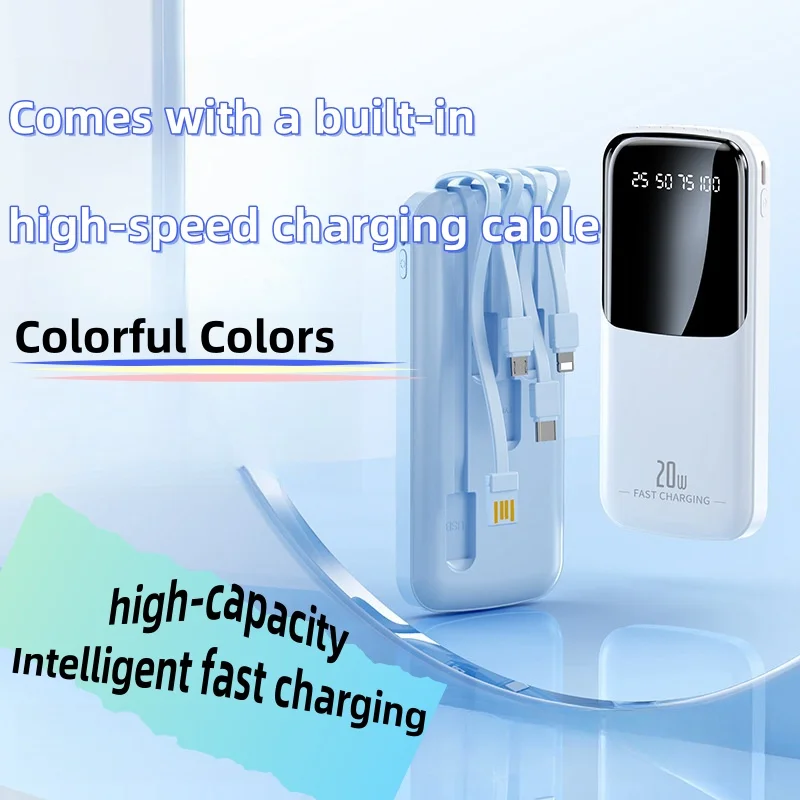 Фото Новый аккумулятор Xiaomi 200000 Внешний аккумулятор mAh Портативный внешний аккумулятор с цифровым дисплеем и зарядным кабелем для Samsung iPhone №4