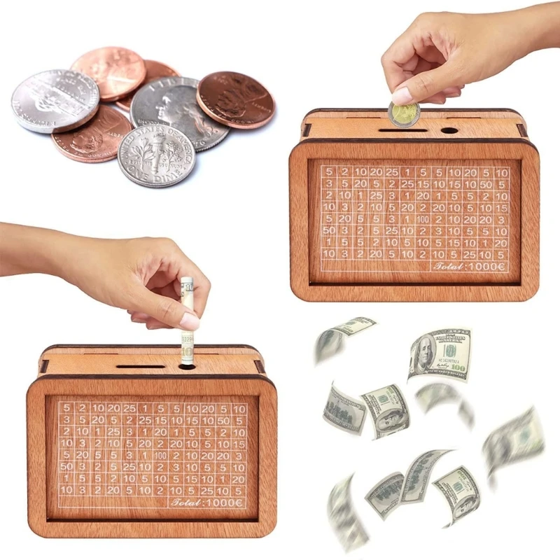 With Counter For Cash Saving Kid Coin Banks Reusable Piggybank With Marker Targets Number Birthday Gift