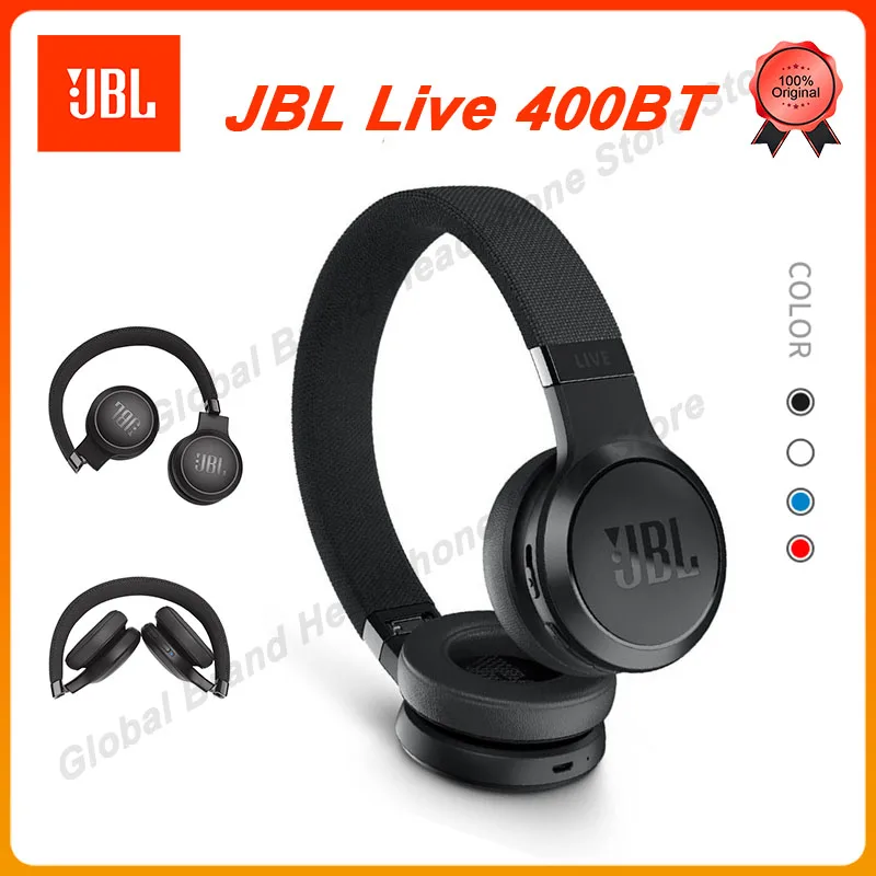 

100% Original JBL Live 400BT Wireless Bluetooth Headphone AI Smart Headset Voice Assistant Music Sports Earphone with Microphone