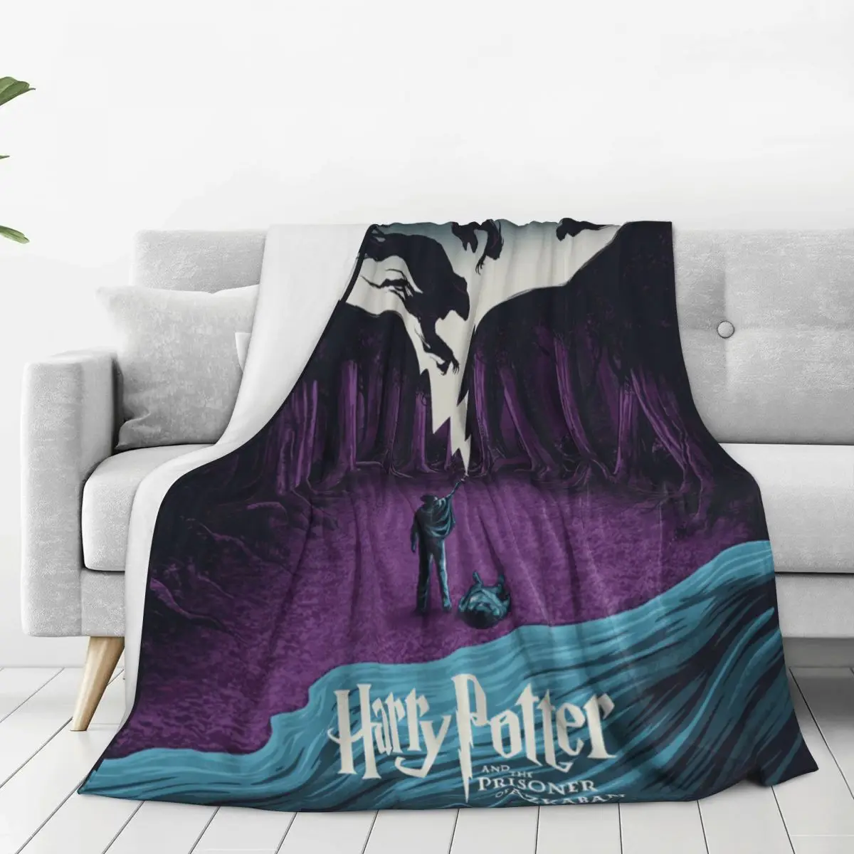 Одеяло с постером к фильму Гарри Поттер теплое эстетическое плюшевое постельное