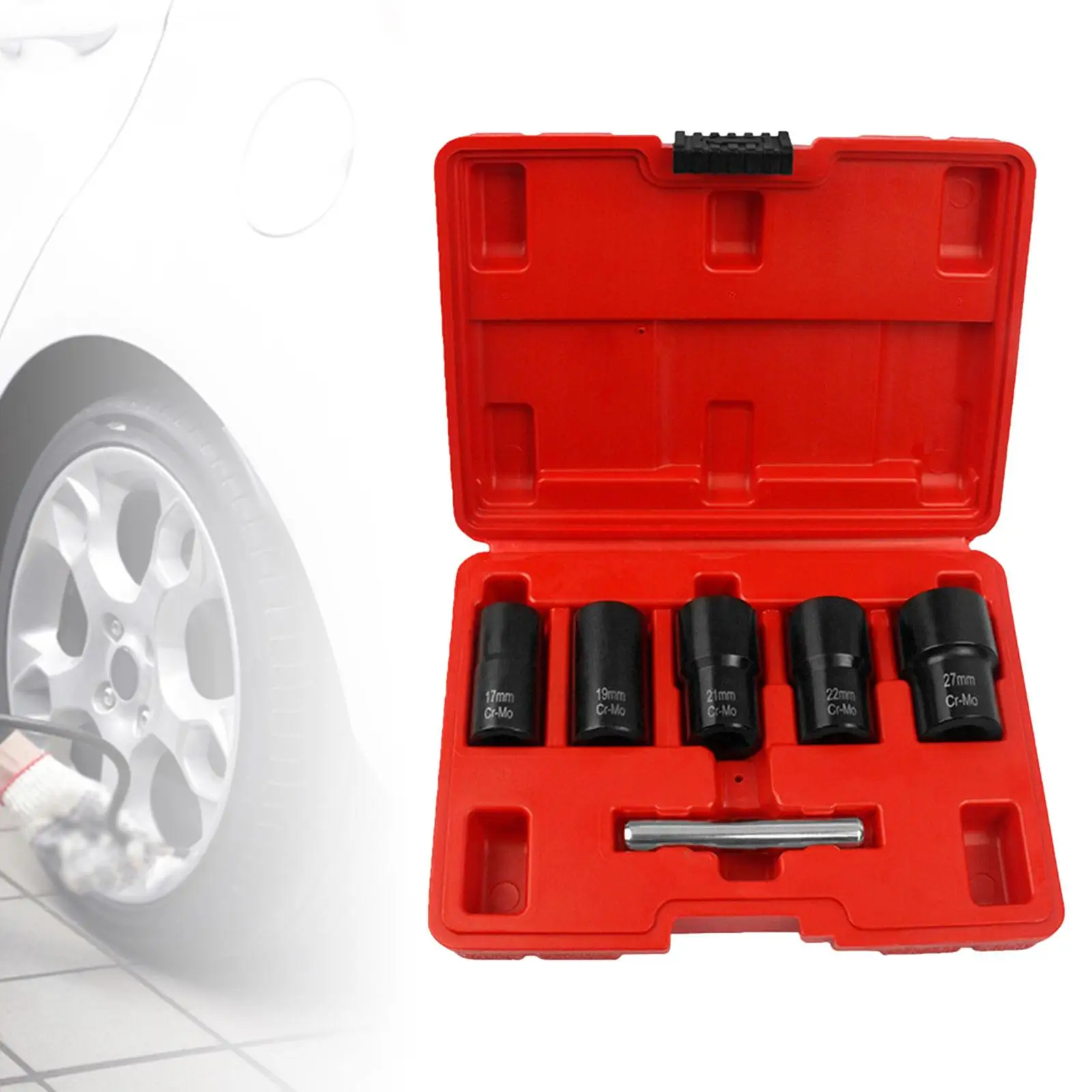 

Набор ударных головок, 6 шт., 1/2 дюйма, 17 мм, 19 мм, 21 мм, 22 мм, 27 мм