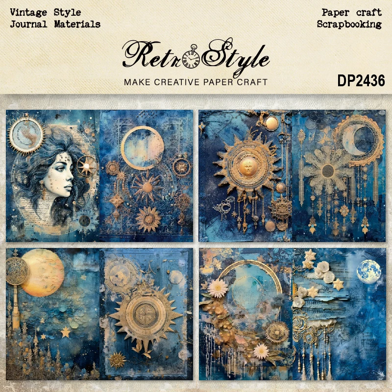 Panalisacraft 8 листов Размер A5 винтажный стиль скрапбукинг Узорчатая бумага необычная