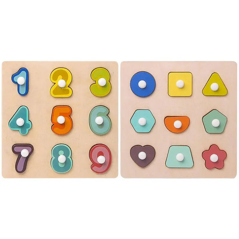 

Baby Montessori Wooden Puzzle Hand Grab Board Set Educational Toys Infantil Cartoon Number Letter Math Puzzle Kids Gift
