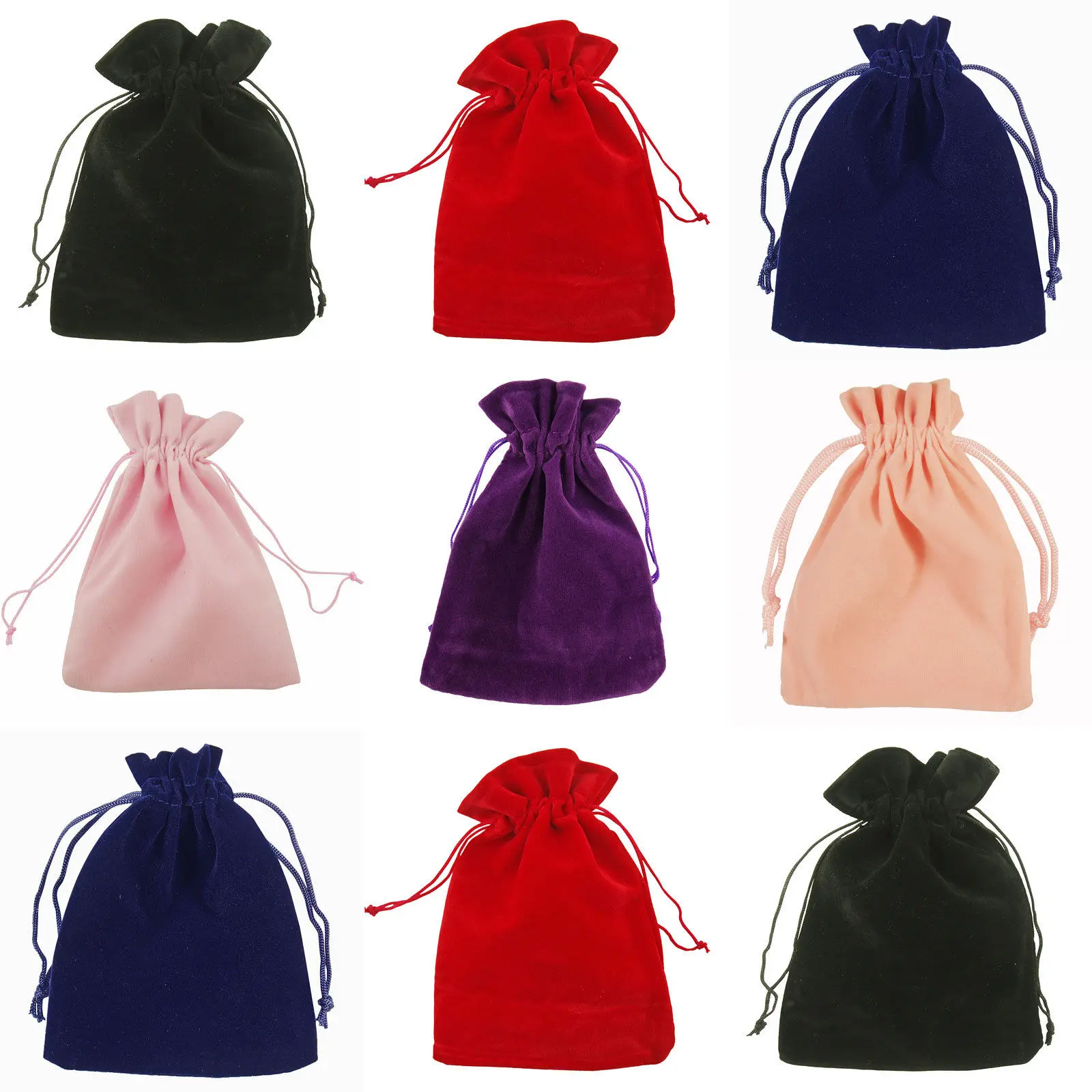 

10pcs/lot 7x9cm 9x12cm 10 Coloful Velvet Bag Jewelry Packing Velvet Drawstring Pouches Gift Bags Wedding Decorations Supplies