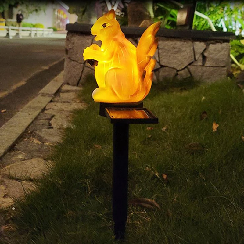 

Smart Light Sensing Solar Resin Squirrel Floor Lights Outdoor Rainproof LED Lights Garden Decoration Lawn Landscape Lights