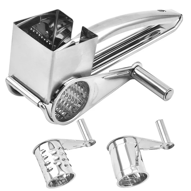 Hand-cranked Rotary Cheese Grater Stainless Steel Planer Kitchen Gadget Manual Cheese Planer Butter Slicer Nut Chocolate Grinder images - 6