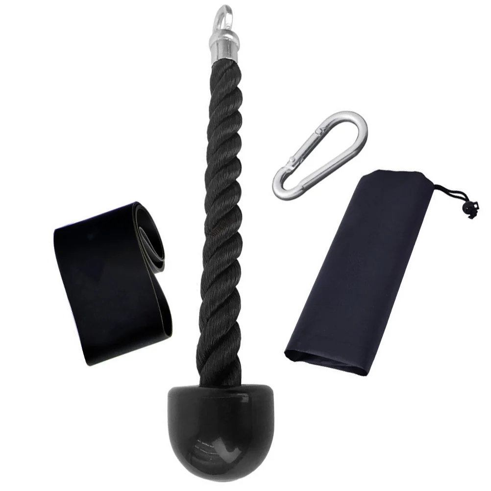 

1 Set of Biceps Muscle Training Rope Latex Resistance Band Fitness Equipment (Black)