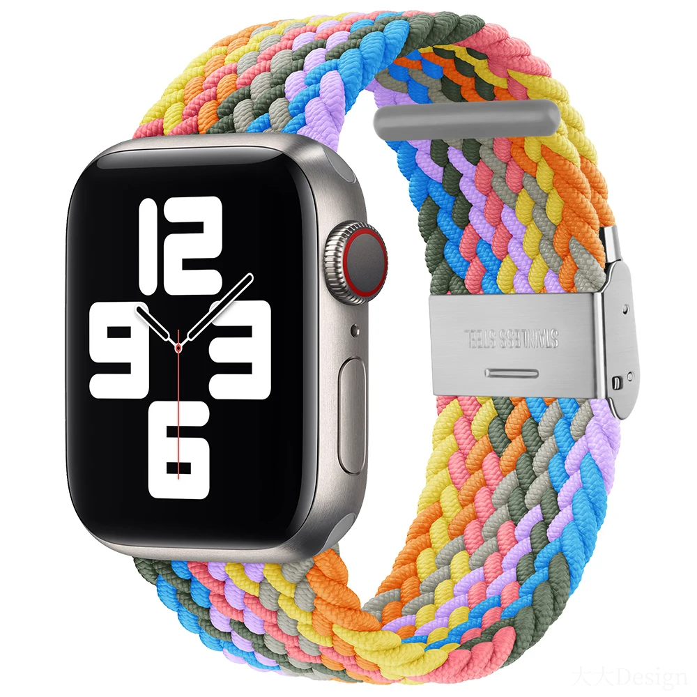

Strap For Apple Watch band 45mm 40mm 38mm 42mm 7 6 SE 5 4 Nylon Elastic Braided solo loop Bracelet iWatch Serie 3 41mm 44mm band