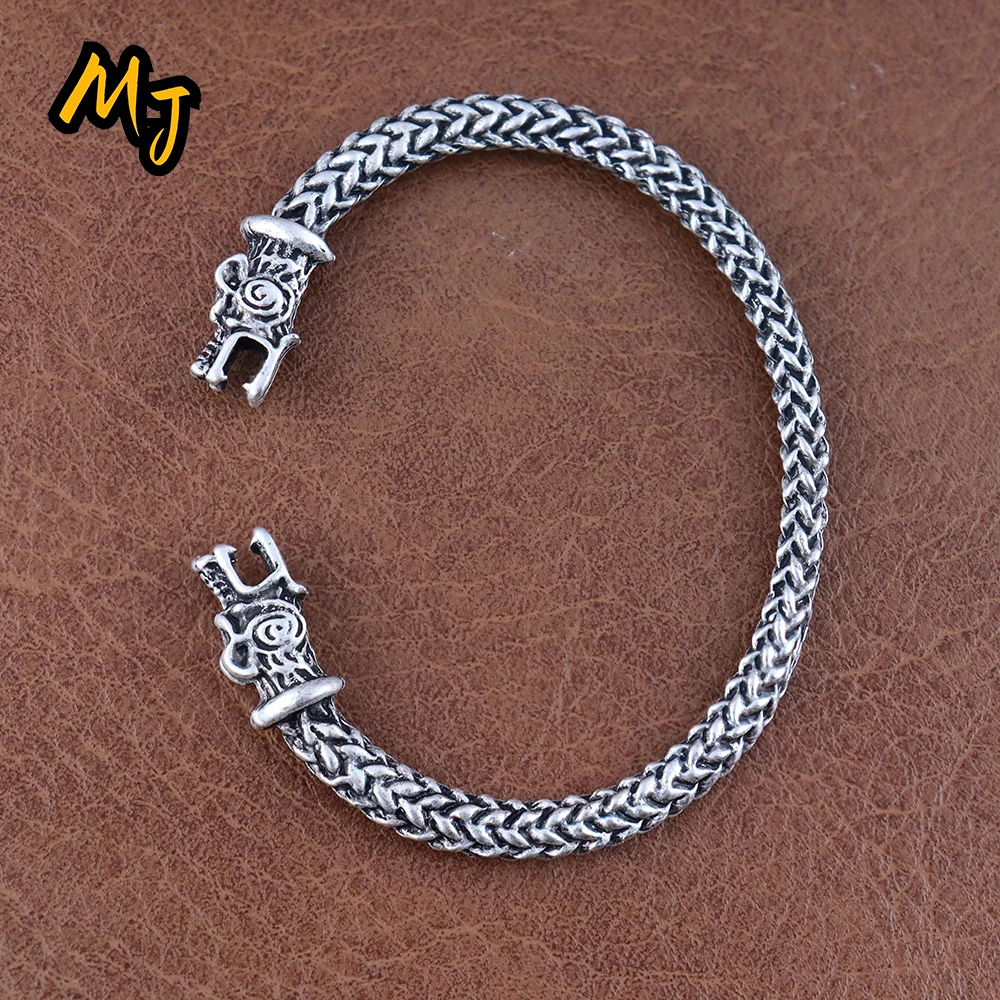 Классический мужской браслет с искусственной головой винтажные скандинавские