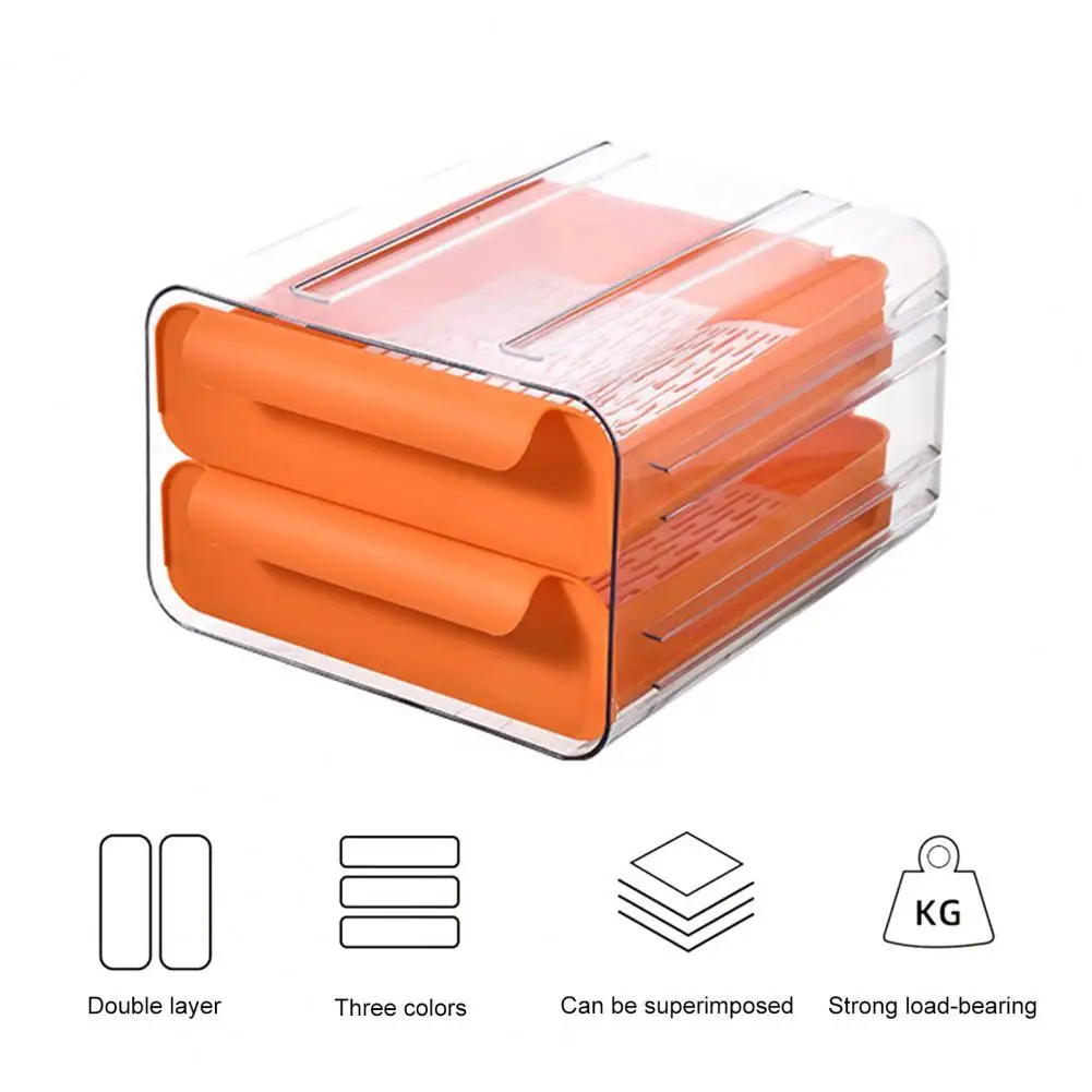 

Storage Box Separate Design Drawer Type Double Layer Removable Partition Organizing Container Kitchen Tools