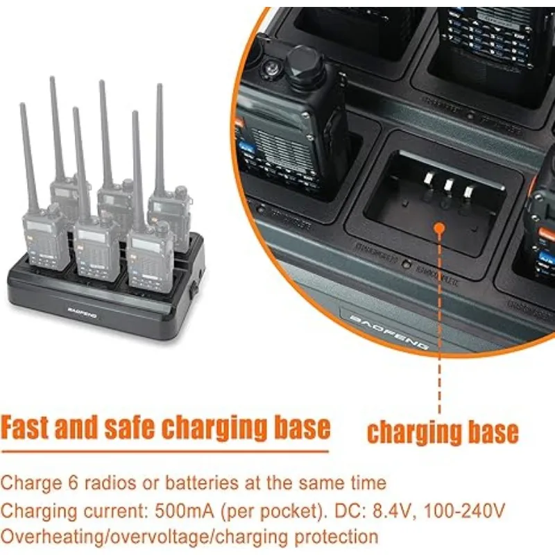 Многофункциональная зарядная станция BAOFENG UV-5R с шестисторонним зарядным