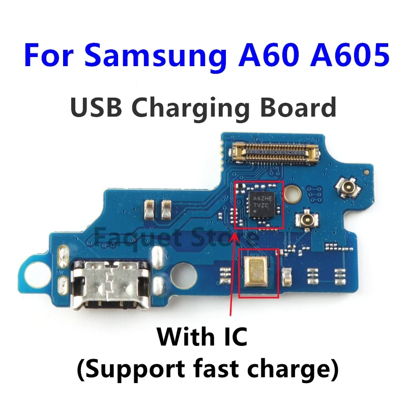 

USB Port Charger Dock Plug Connector Charging Board FLex Cable For Samsung Galaxy A60 A605 SM-A605F USB Board