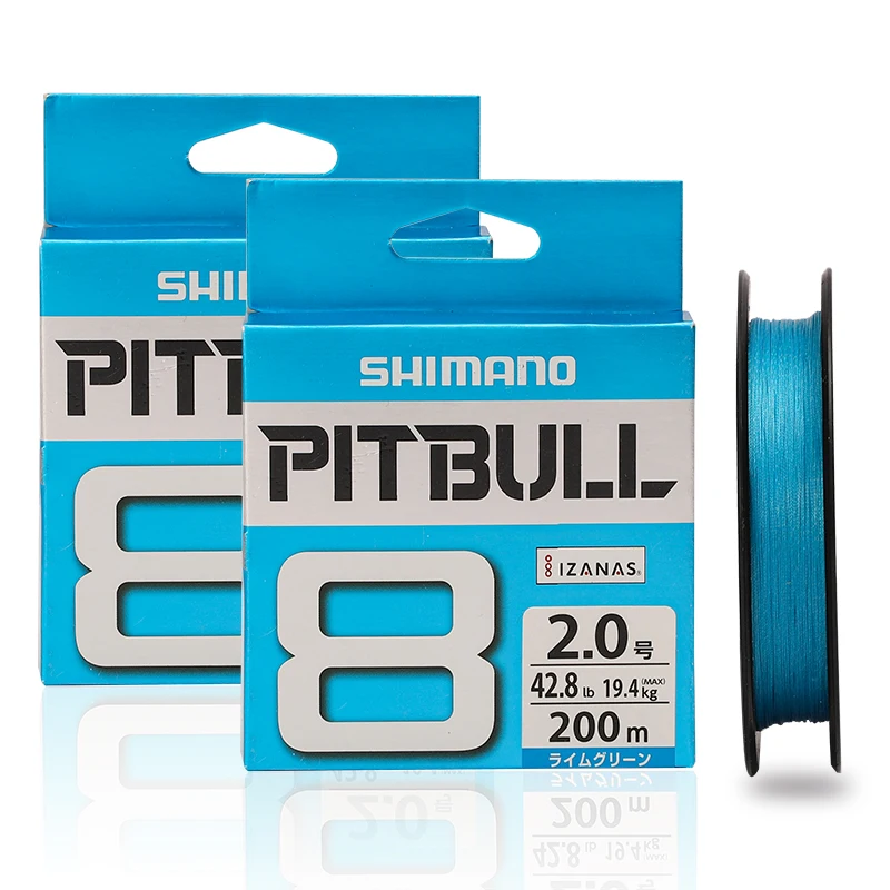 100% оригинальная рыболовная леска SHIMANO PITBULL X8 PE 150 м 200 м, зеленая и синяя плетеная леска, рыболовные инструменты из полиэтилена