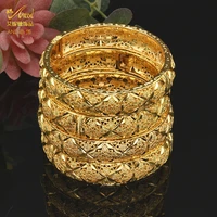 dubai gold bangles for women arabic fashion metal bracelet indian luxury designer charm set bracelets egyptian brand bangle