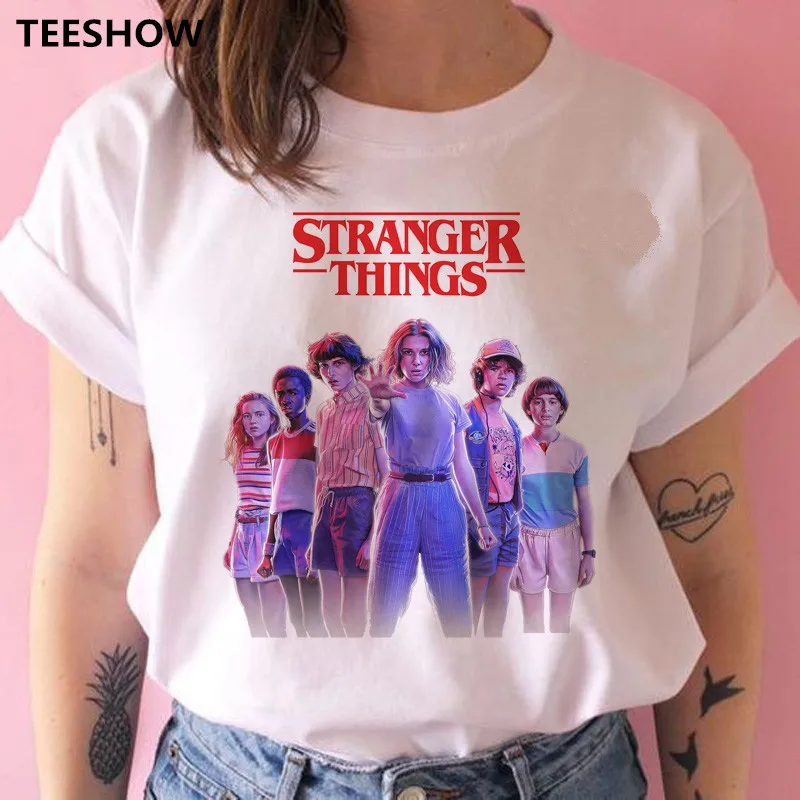 Stranger Things season 3 T Shirt Women Upside Down Print T-shirt Eleven Female t-shirt  tee Shirts funny clothing