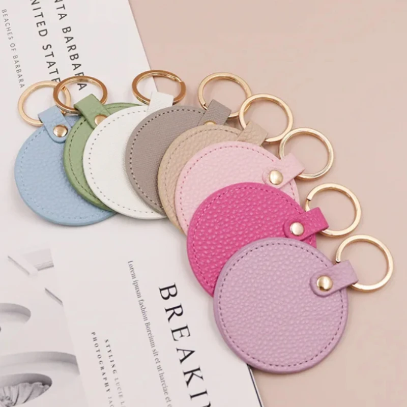 Круглый брелок с лазерной гравировкой автомобильный логотип узор личи круглый