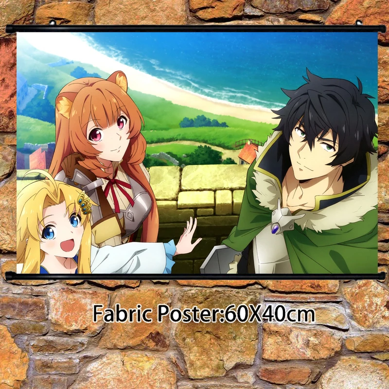 

Anime Poster The Rising of the Shield Hero Iwatani Naofumi Raphtalia Wall Scroll Home Decoration Art Picture 60x40cm