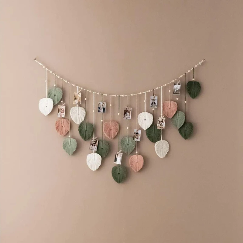 Макраме Настенный декор 29 5X47 3 дюйма шикарная Фотографическая гирлянда с