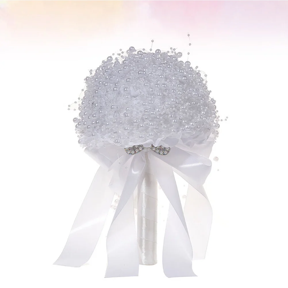 

Wedding Party Supplies Beautiful Pearl Bouquet Bridal Holding Flowers Bride Photo Prop