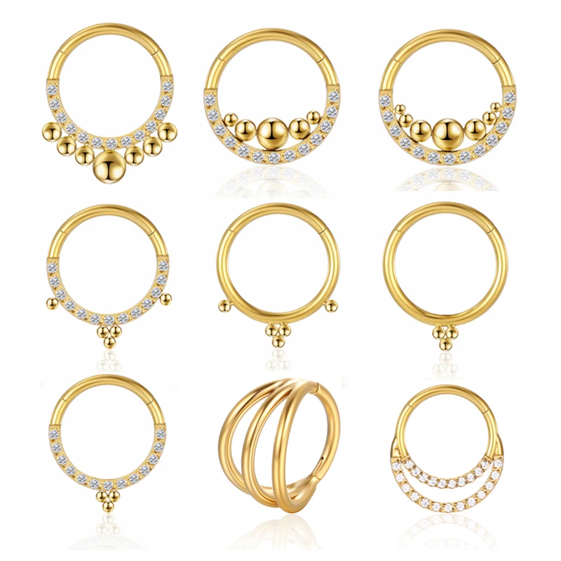 

Clicker пирсинг индастриал Кристалл козелка тела кликер диафрагма G23 шарнирное кольцо для носа циркониевые Серьги для хряща ювелирные изделия