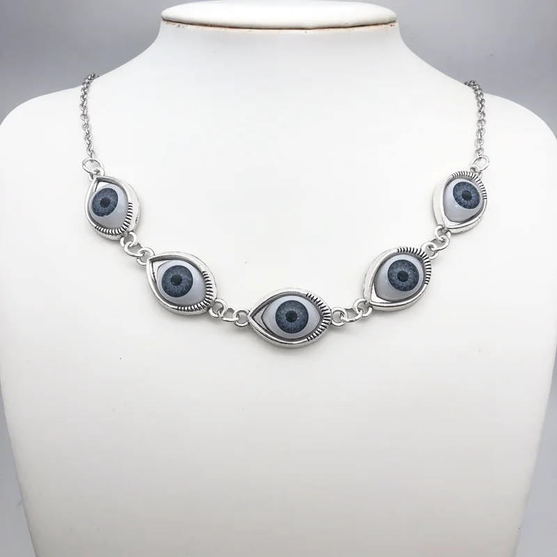 

Goth Gothic Kpop Evil Eye Chain Necklace For Man Women Pendant Choker Necklace New Fashion Jewelry Vintage Punk