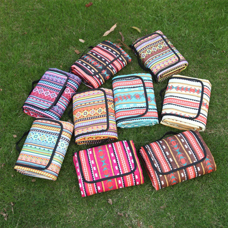 

Thickening Moisture-proof Mat Picnic Outdoor Portable Cloth Stripe Print Party Camping Lawn BeachMat 150x200cm