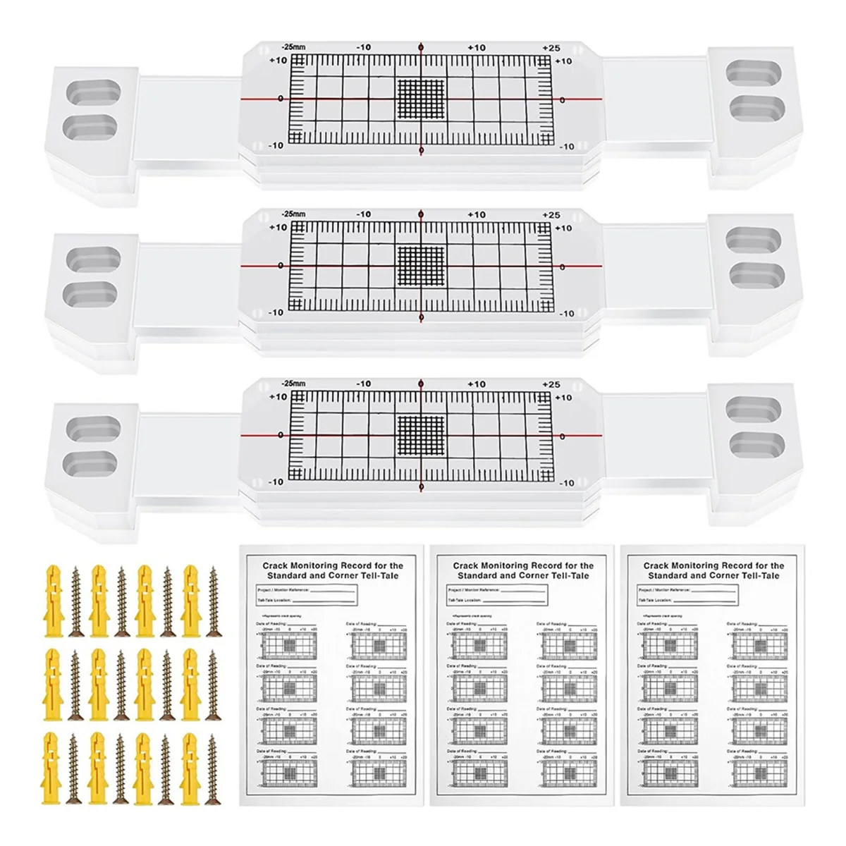 3-х шт. Record мониторинга трещин акриловый угловой монитор Tell-Tale устройство на