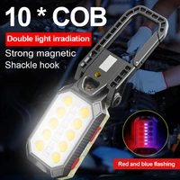 40w powerful led flashlight usb rechargeable hand lamp cob portable work light waterproof camping led lantern magnet design