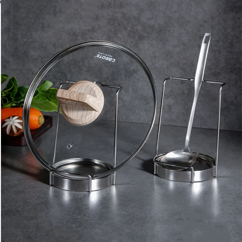 

Stainless Steel Spoon Rest Pot Lid Chopping Board Holder Utensil Stove Organizer Kitchen Rack for Countertop Ladle Spatular
