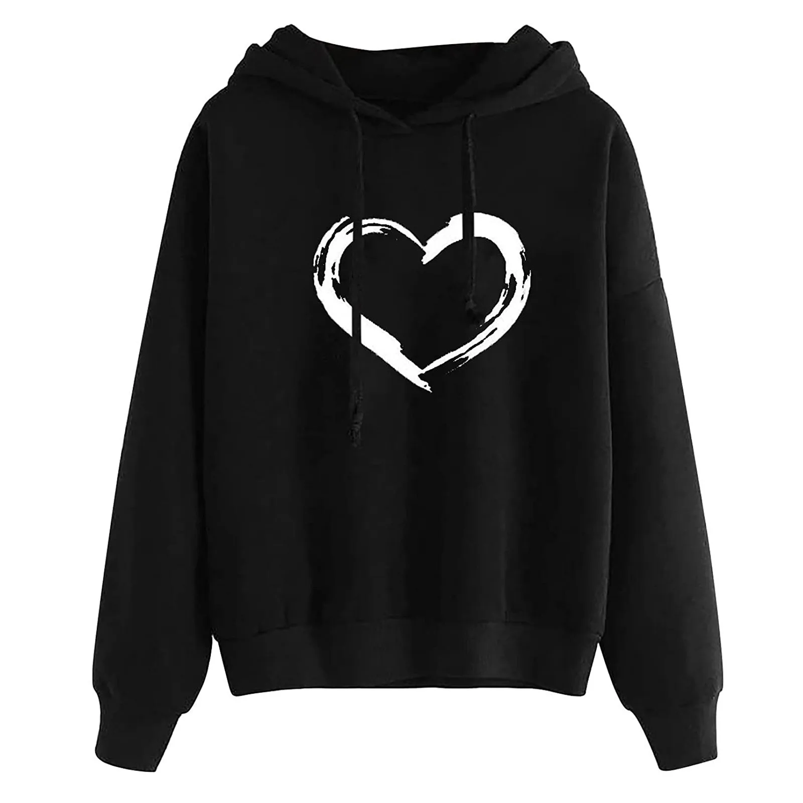 

Women's Hoodies Pullover Comfy Color Printing Women's Bright Long Sweatshirt Heart Hoodies Sleeve Womens Crop Hoodies Pullover