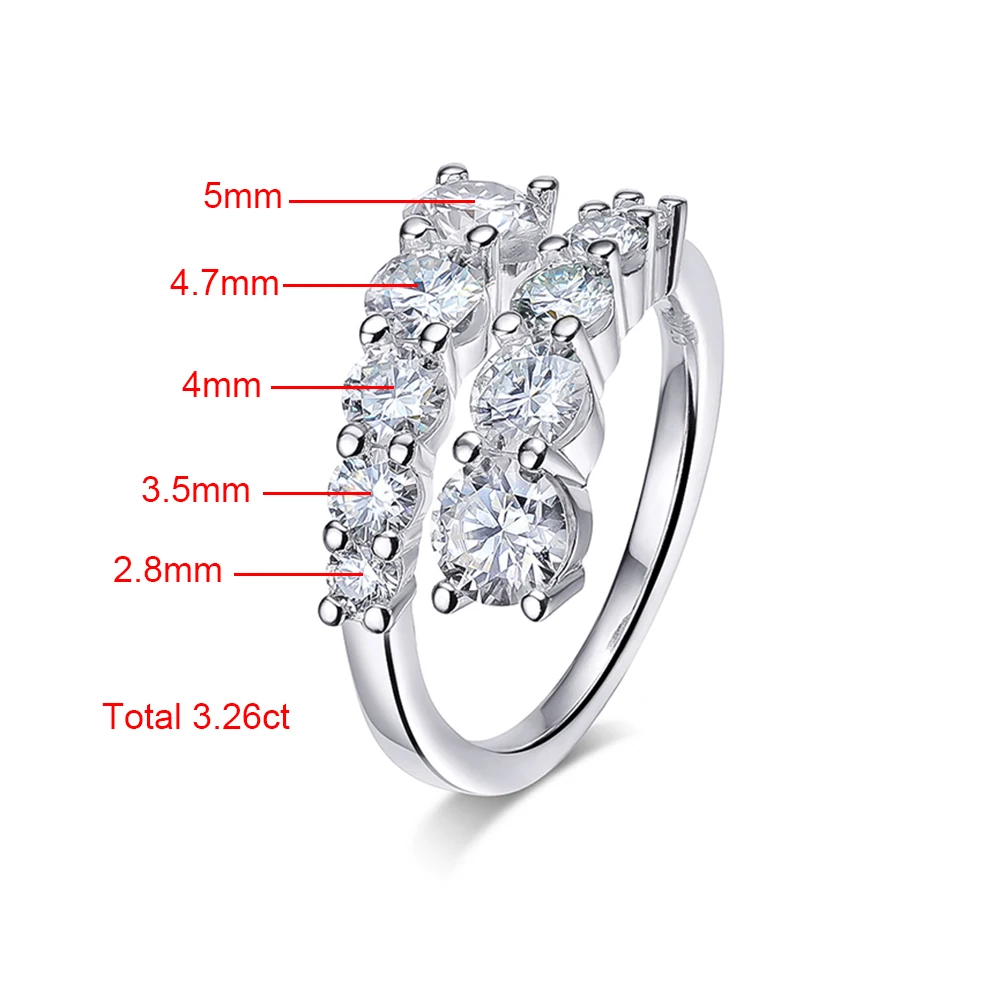 Женские кольца с муассанитом цвета D 3 26 карата обручальные со сверкающими