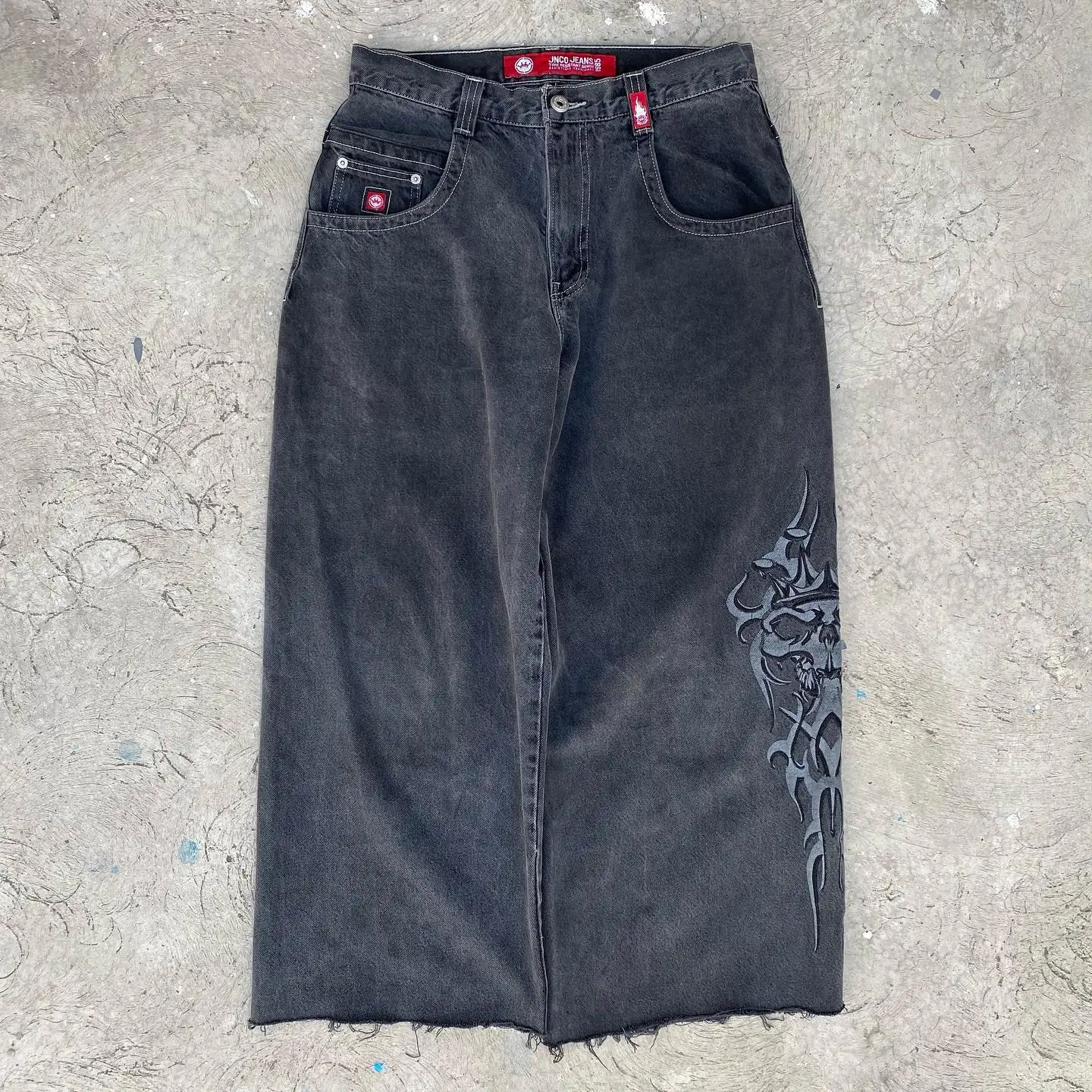 

Джинсы Y2K в стиле хип-хоп, ретро, с вышивкой черепа, мешковатые джинсы, черные брюки для мужчин и женщин, новые готические широкие брюки с высокой талией в стиле Харадзюку, уличная одежда