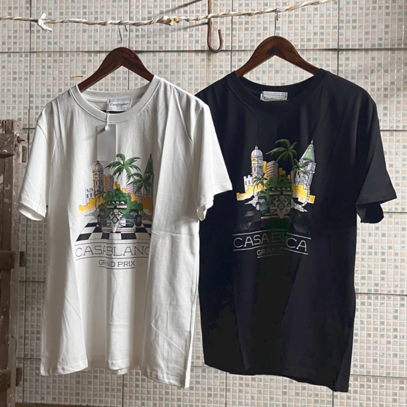 

Футболка женская/Мужская в клетку с принтом кокосового дерева и короткими рукавами