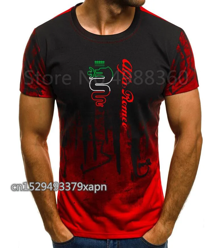 Футболка мужская с круглым вырезом тенниска коротким рукавом принтом Alfa Romeo Auto